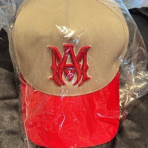 AMIRI Tan and Red Cap